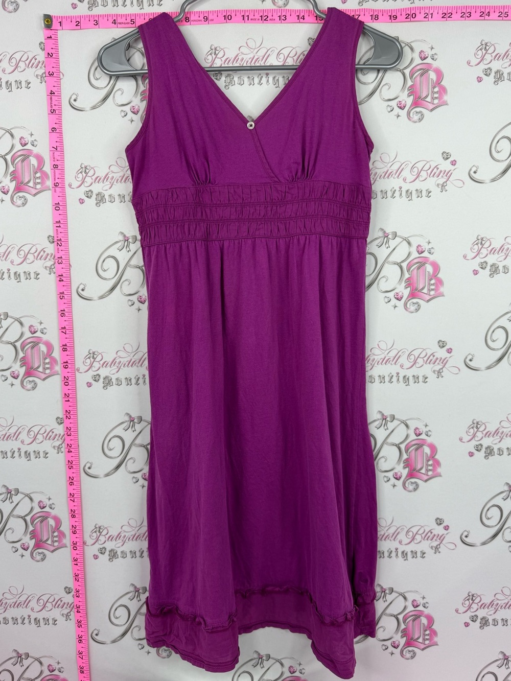 Lole dress flowy smock V-Neck Sleeveless Midi Dress in Fuchsia